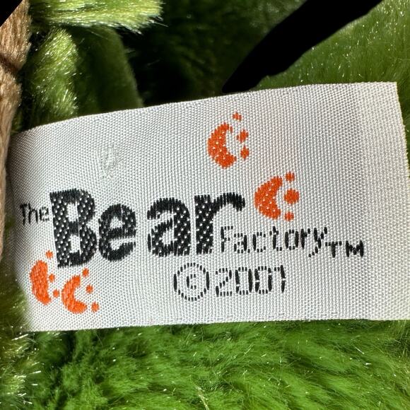 Bear Factory Turtle Plush Toy 2001 Shell Back Pocket Soft VTG 16 Inches - Picture 6 of 7